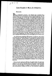 Cover of: Lettre circulaire à Messrs. les archiprêtres: de 31 archiprêtres auxquels a été adressée notre circulaire du 25 avril dernier ..