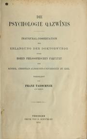 Cover of: Die Psychologie Qazwînis by Zakarīyā ibn Muḥammad Qazwīnī