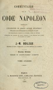 Cover of: Commentaire sur le Code Napoléon... by J. M. Boileux, J. M. Boileux