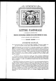 Lettre pastorale à l'occasion de l'érection d'une province ecclé siastique composée des quatre diocèses du Canada ayant Québec pour métropole by Église catholique. Archidiocèse de Québec. Archevêque (1844- 1850 : Signaÿ)