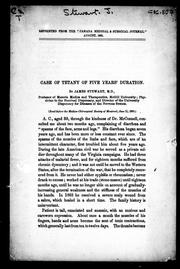 Cover of: A case of tetany of five years' duration