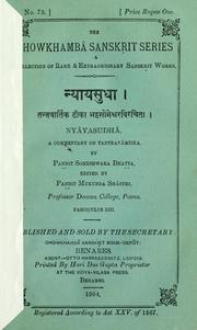 Cover of: Nyāyasudhā: Tantravārtika ṭīkā