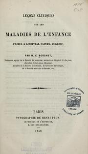 Cover of: Leçons cliniques sur les maladies de l'enfance faites à l'hôpital Sainte-Eugénie