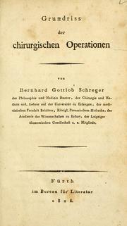 Cover of: Grundriss der chirurgischen Operationen