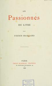Cover of: Les passionnés du livre