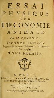 Cover of: Essai physique sur l'œconomie animale by François Quesnay