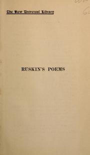 Cover of: Poems by John Ruskin