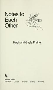 Cover of: Notes to each other