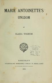 Cover of: Marie Antoinettes ungdom