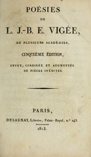 Cover of: Poésies de L. J.-B. E. Vigée