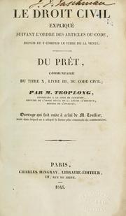 Cover of: Du prêts by Raymond Théodore Troplong