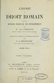 Cover of: L'esprit du droit romain dans les diverses phases de son développement by Rudolf von Jhering