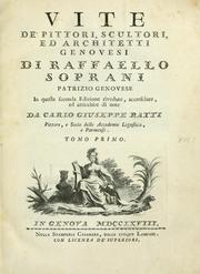 Cover of: Vite de' pittori, scultori, ed architetti genovesi