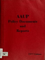 Cover of: Policy documents and reports