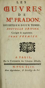 Cover of: Les œuvres de Mr Pradon