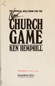 Cover of: The official rule book for the new church game