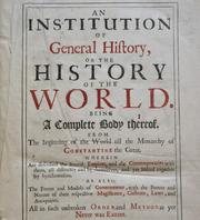 Cover of: An institution of general history | William Howell