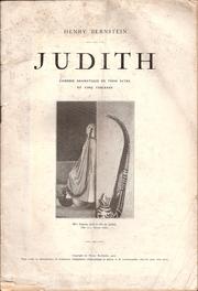 Cover of: Judith: comédie dramatique en trois actes et cinq tableaux
