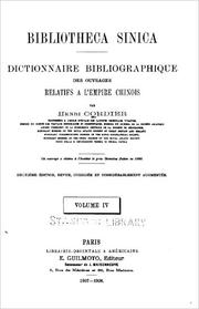 Cover of: Bibliotheca Sinica by Henri Cordier