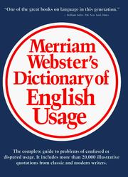 Cover of: Merriam-Webster's dictionary of English usage.