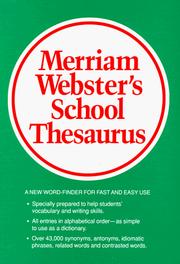 Cover of: Webster's school thesaurus. by 