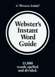 Cover of: Webster's instant word guide. by G. & C. Merriam Company