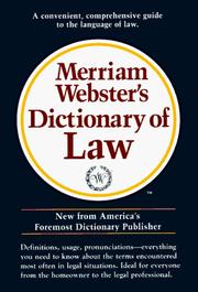 Cover of: Merriam-Webster's dictionary of law. by 