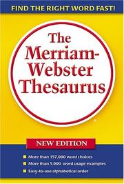 Cover of: The Merriam-Webster thesaurus. by 