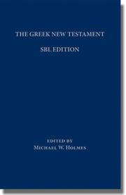 Cover of: The Greek New Testament: SBL edition