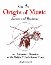 Cover of: On the Origin of Music by Robert Fink