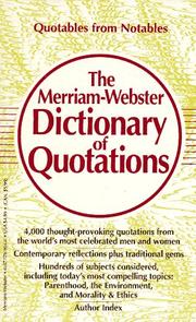 Cover of: The Merriam-Webster dictionary of quotations.