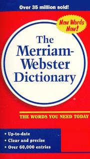 Cover of: The Merriam-Webster dictionary. by 