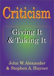 Cover of: Criticism. Giving It & Taking It.