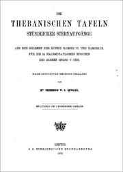Cover of: Die thebanischen Tafeln stündlicher Sternaufgänge by Friedrich W. C. Gensler