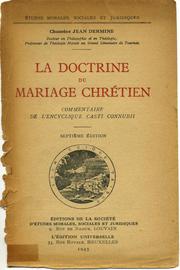 La doctrine du mariage chrétien by Jean Dermine