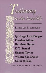 Cover of: Testimony to the Invisible: Essays on Swedenborg