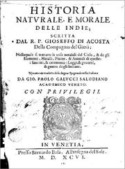 Historia natural y moral de las Indias by José de Acosta