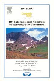 Cover of: 19th International Congress on Heterocyclic Chemistry: Book of Abstracts