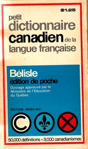 Cover of: Petit dictionnaire canadien de la langue francaise