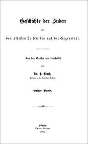 Cover of: Geschichte der Juden by Heinrich Hirsch Graetz