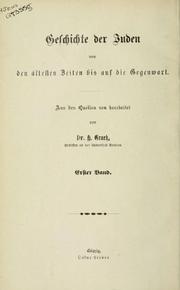 Cover of: Geschichte der Juden by Heinrich Hirsch Graetz