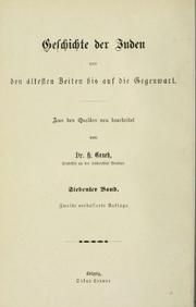 Cover of: Geschichte der Juden by Heinrich Hirsch Graetz