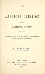 The American question in its national aspect by Elias Peissner