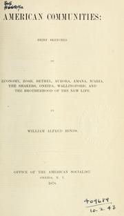 Cover of: American communities by William Alfred Hinds