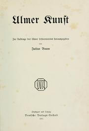 Cover of: Ulmer kunst: im auftrage des Ulmer lehrervereins