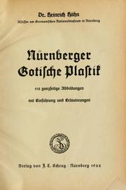 Cover of: Nürnberger gothische Plastik: mit Einführung und Erläuterungen