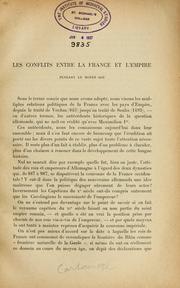 Cover of: Les conflits entre la France & l'empire pendant le moyen-age