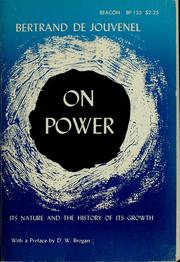 Cover of: On power by Bertrand de Jouvenel