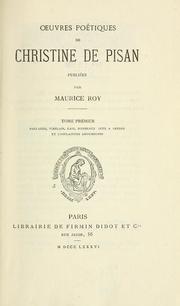 Cover of: Oeuvres poétiques de Christine de Pisan