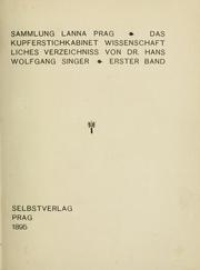 Cover of: Sammlung Lanna, Prag by Singer, Hans Wolfgang